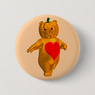 Macaron Rond 5 Cm Cute Little Bear With Pumpkin Head