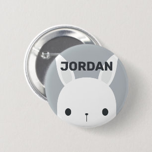 Macaron Rond 5 Cm Cute Little Bunny Rabbit with Personalized