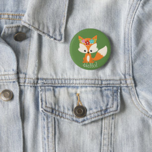 Macaron Rond 5 Cm Cute Little Woodland Fox