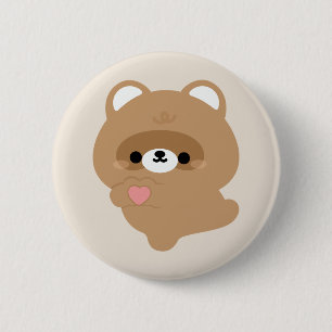 Macaron Rond 5 Cm Cute Love Beaver