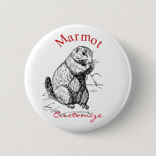 Macaron Rond 5 Cm Cute Marmot Animal Thunder_Cove
