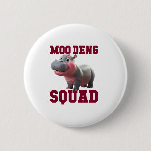Macaron Rond 5 Cm Cute MOO DENG SQUAD Baby Hippo Team Cheer Girls Te