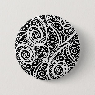 Macaron Rond 5 Cm Cute noir blanc coeurs amour design arrière - plan