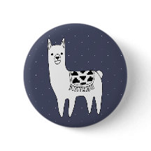 Cute Noir & Blanc Llama & Points Blancs