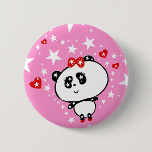 Macaron Rond 5 Cm Cute Panda Bear Baby Girl Kawaii Art par LeahG