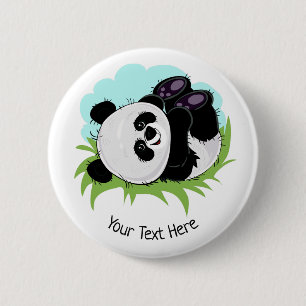 Macaron Rond 5 Cm Cute Panda custom text button