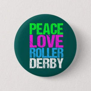 Macaron Rond 5 Cm Cute Peace Love Roller Derby