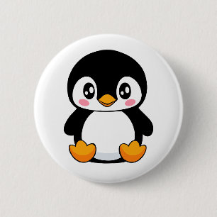 Macaron Rond 5 Cm Cute Penguin