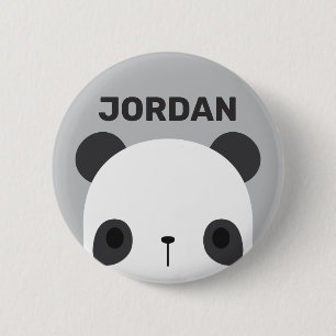 Macaron Rond 5 Cm Cute petit ours Panda avec nom personnalisé