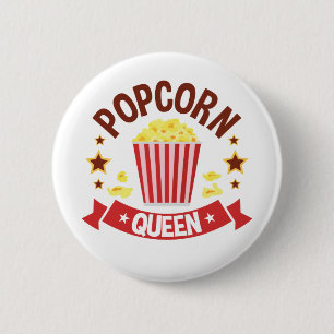 Macaron Rond 5 Cm Cute Popcorn Queen Lover Femmes filles