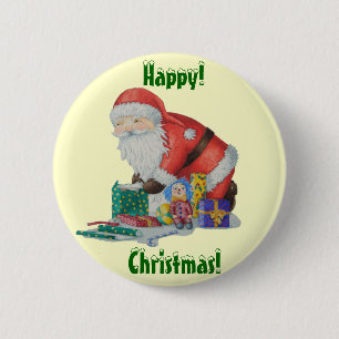 Macaron Rond 5 Cm Cute santa wrapping toys gifts christmas