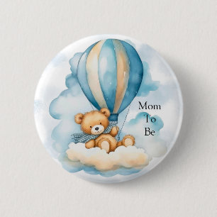 Macaron Rond 5 Cm Cute Teddy Bear Hot Air Balloons Baby shower garço