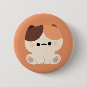 Macaron Rond 5 Cm Cute Tortie Chat