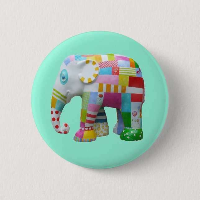 Macaron Rond 5 Cm Cute toy retro elephant whimsical colourful (Devant)