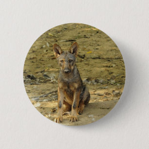 Macaron Rond 5 Cm Cute Wolf Cub