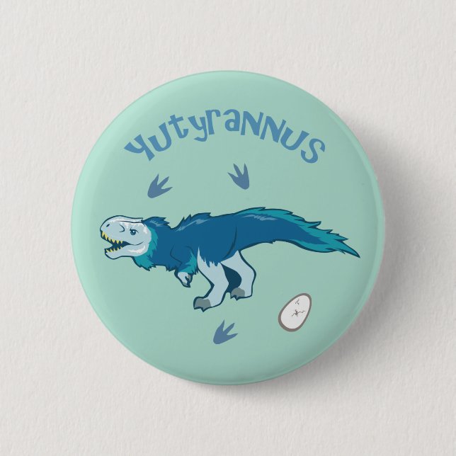 Macaron Rond 5 Cm Cute Yutyrannus (Devant)