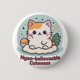 Macaron Rond 5 Cm Cutesse Nyan crédible - Cute Kawaii Cat