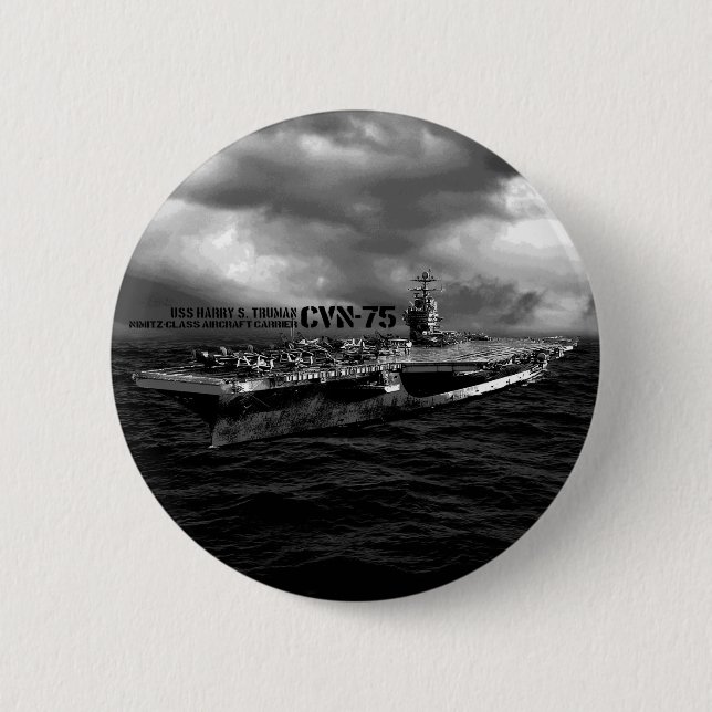 Macaron Rond 5 Cm CVN-75 Bouton Harry S. Truman (Devant)