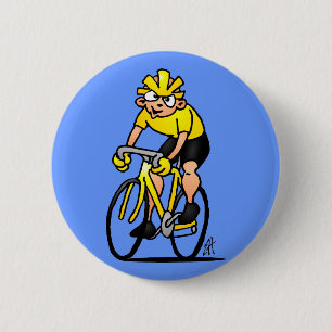 Macaron Rond 5 Cm Cycliste - faisant un cycle