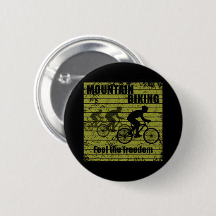 Macaron Rond 5 Cm Cycliste VTT Descente - Vélo Tout Terrain