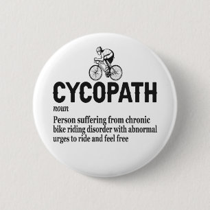 Macaron Rond 5 Cm Cycopath Funny Cycling for Cyclists and Bikers 