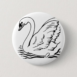 Macaron Rond 5 Cm Cygne gracieux