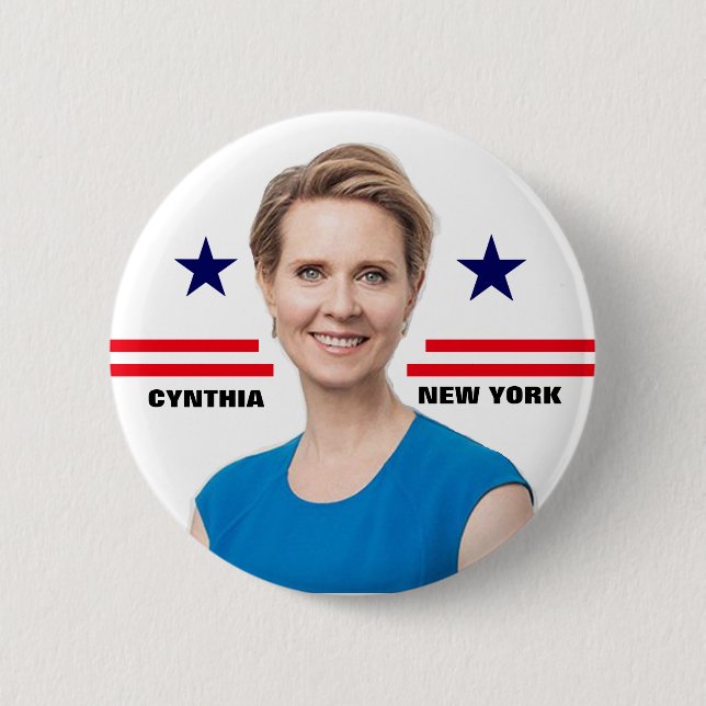 Macaron Rond 5 Cm Cynthia Nixon pour le gouverneur (Devant)