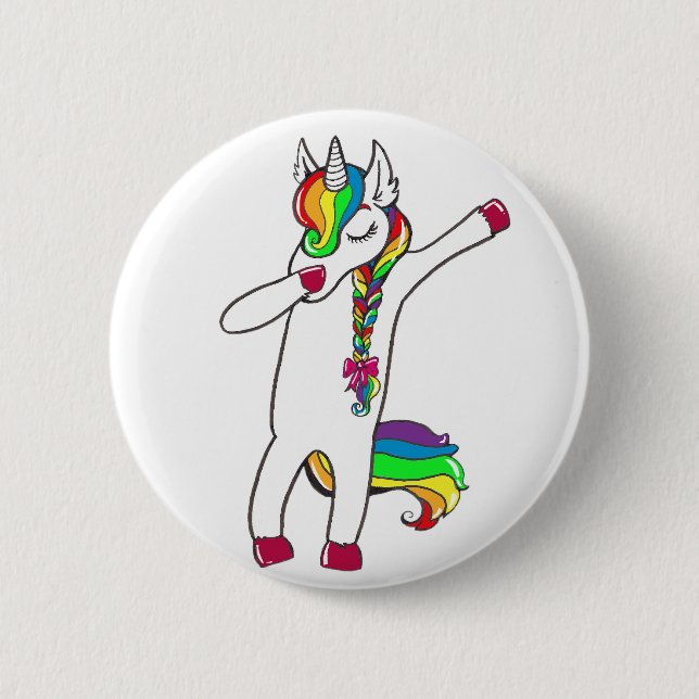 Macaron Rond 5 Cm Dab licorne (Devant)