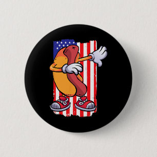 Macaron Rond 5 Cm Dabbing Hot Dog Dancing Nourriture Amour Drapeau 4