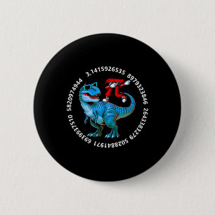Macaron Rond 5 Cm Dabbing Pi sur le costume de T-rex Pi Day Prof de 