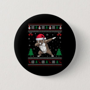 Macaron Rond 5 Cm Dabbing Pitbull Chien Santa Hat Garçons Filles Enf