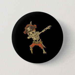 Macaron Rond 5 Cm Dabbing Skeleton Pirate Halloween Jolly roger pour