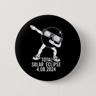 Macaron Rond 5 Cm Dabbing Total Solar Eclipse 04.08.2024 Fun Dab Boy