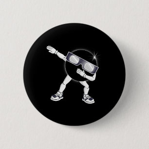 Macaron Rond 5 Cm Dabbing Total Solar Eclipse 2024 Totality Dab Kids