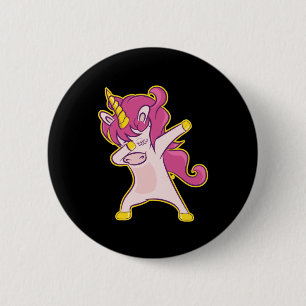 Macaron Rond 5 Cm Dabbing Unicorn