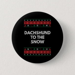 Macaron Rond 5 Cm Dachshund à l'Amoureux des chiens de Noël de neige