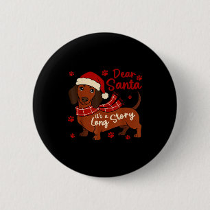 Macaron Rond 5 Cm Dachshund Chien Cher Père Noël C'est Une Longue Hi