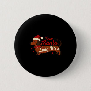 Macaron Rond 5 Cm Dachshund Chien Cher Père Noël C'est Une Longue Hi