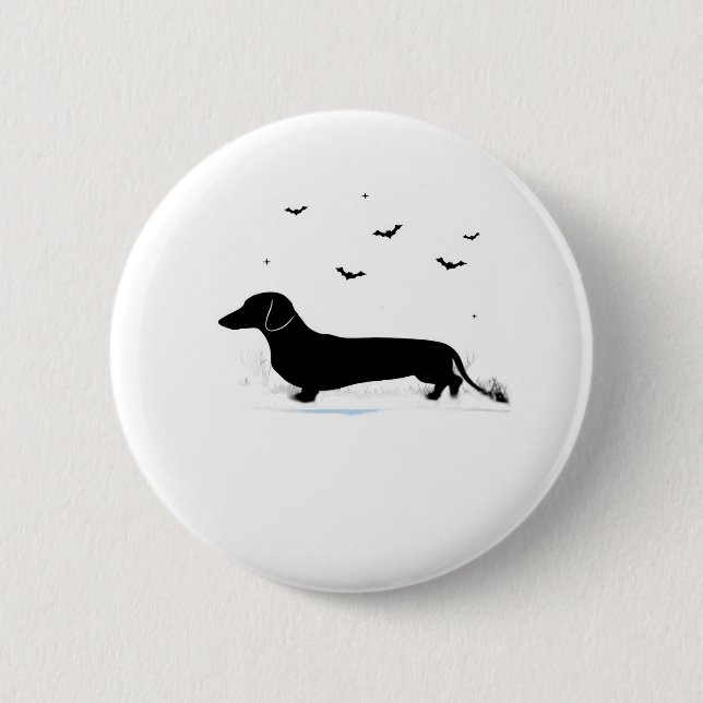 Macaron Rond 5 Cm Dachshund Halloween Costume Mon Dachshund est Mon  (Devant)