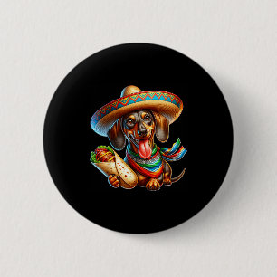 Macaron Rond 5 Cm Dachshund joyeux cinco de mayo dachshund