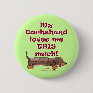 Macaron Rond 5 Cm Dachshund Love Meter