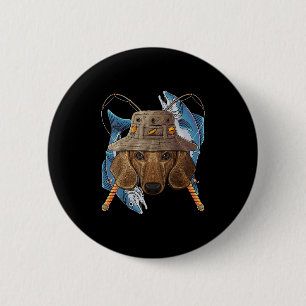 Macaron Rond 5 Cm Dachshund pêcheur extérieur chien pêcheur mignon v