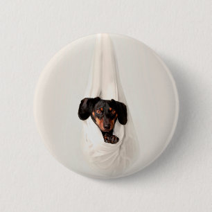 Macaron Rond 5 Cm Dachshund Puppy in Hammock Cute Adorable Dog