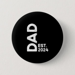 Macaron Rond 5 Cm DAD Est. 2024, Promu à Papa 24, Nouveau Papa 2024
