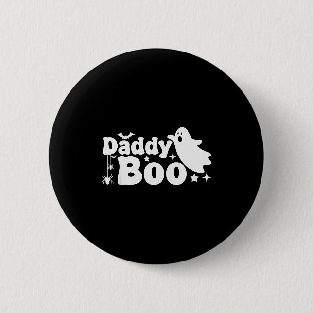 Macaron Rond 5 Cm Daddy Boo Funny Ghost Halloween Family Matching  (Devant)