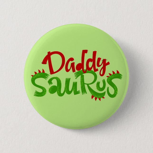 Macaron Rond 5 Cm Daddy Saurus Dinosaur Lettres (Devant)