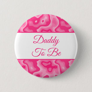 Macaron Rond 5 Cm Daddy To Be   Girl's Baby Shower  Button