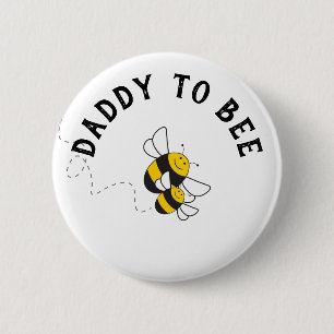 Macaron Rond 5 Cm Daddy to bee button for bumblebee baby shower