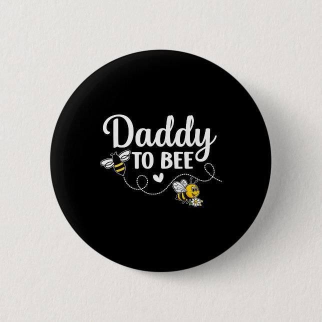 Macaron Rond 5 Cm Daddy To Bee Gender Reveal Pregnancy Announcement  (Devant)