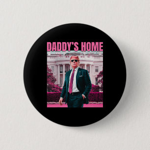 Macaron Rond 5 Cm Daddy's Home Trump Pink 2024 America Ck 2024